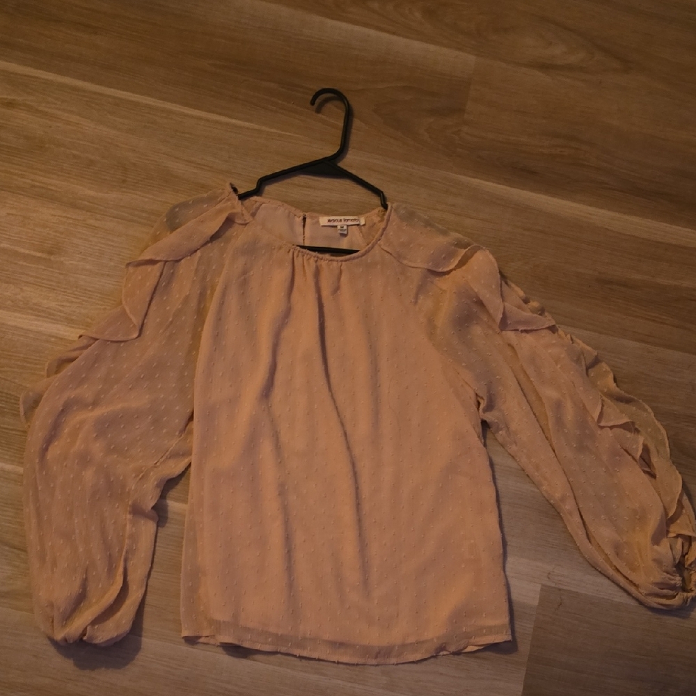 Jealous Tomato Apricot Blouse with Ruffle Sleeves